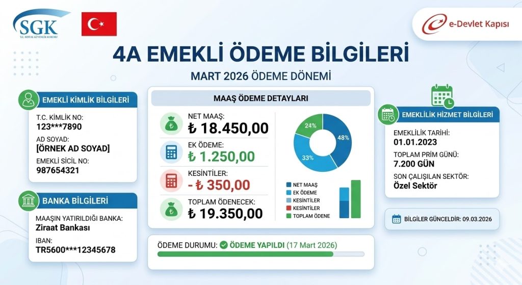 4A Emekli Ödeme Bilgileri