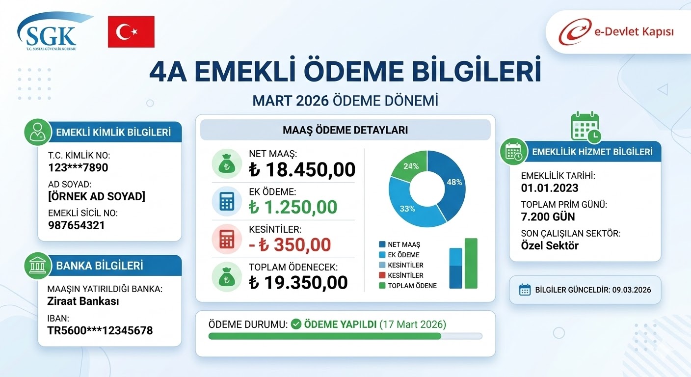 4A Emekli Ödeme Bilgileri