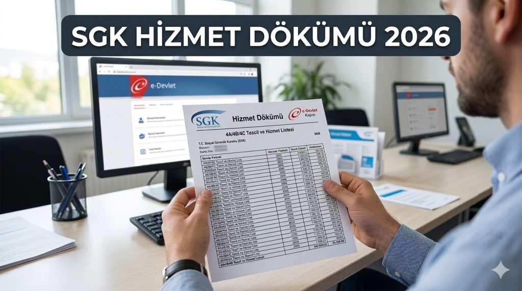 sgk hizmet dökümü 2026