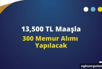 300 Public Sector Hires: 300 Positions with 13,500 TL Monthly Salary