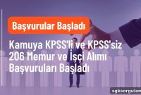 Public Sector Opens Applications for 206 Officers and Workers With and Without KPSS