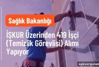 Ministry of Health Hiring 419 Cleaning Staff Through İŞKUR Today