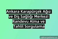 Ankara Karapürçek Dental Health Center: Appointment & Test Results