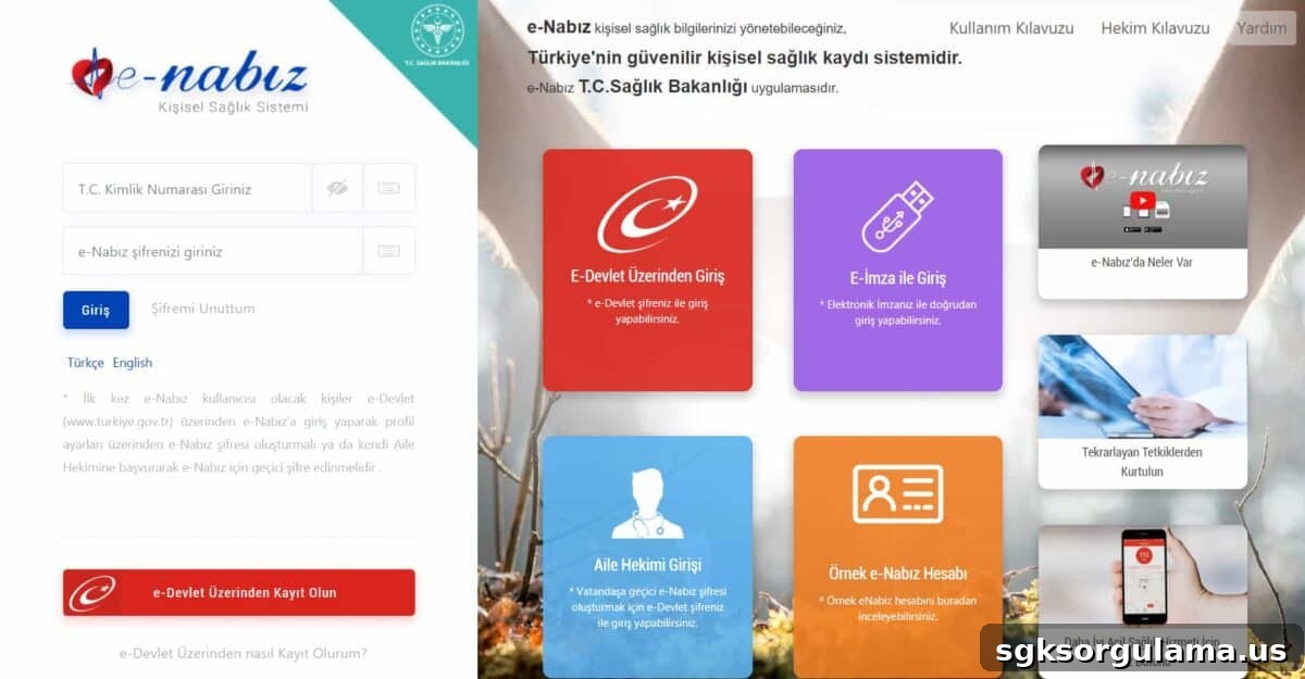 e-nabız giriş ekranı