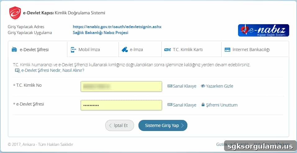 e-nabız bilgi ekranı
