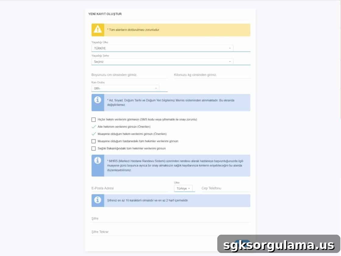 e-nabız şifre alma ekranı