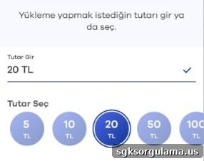 Select amount
